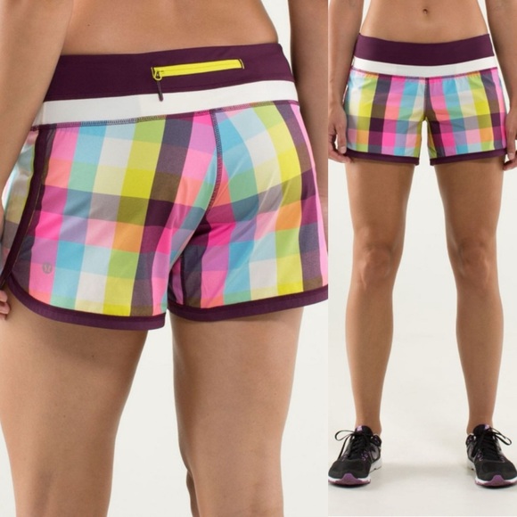 LULULEMON Groovy Run Short in Sea Check Multi - Picture 1 of 9